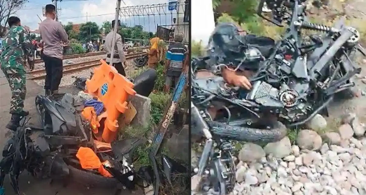 Terobos Perlintasan, Pemotor Tewas Di Sambar KA Di Kalideres